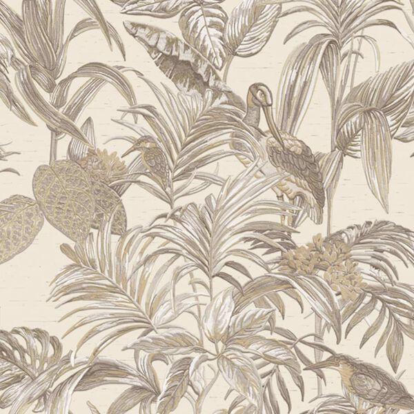 DUTCH WALLCOVERINGS tapet Bird-of-Paradise cremefarvet