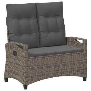 vidaXL Haveb&aelig;nk Gr&aring; og M&oslash;rkegr&aring; 105 x 60 x 112 cm St&aring;l og Polyester