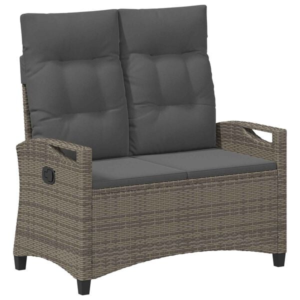 vidaXL Haveb&aelig;nk Gr&aring; og M&oslash;rkegr&aring; 105 x 60 x 112 cm St&aring;l og Polyester