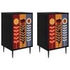 vidaXL Natskab ESSEN 2 stk. Sort eg 36 x 33 x 61 cm Konstrueret tr&aelig;