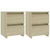 vidaXL sengeborde 2 stk. 30x30x40 cm konstrueret tr&aelig; sonoma-eg