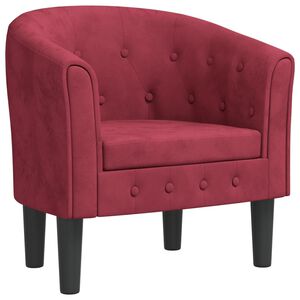 vidaXL l&aelig;nestol velour vinr&oslash;d
