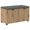 vidaXL Skob&aelig;nk med hynde Artisan-eg 80 x 38 x 46 cm Konstrueret tr&aelig;