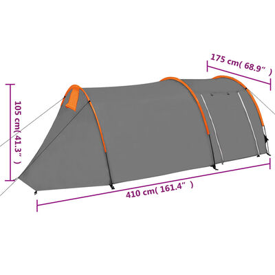 vidaXL telt 4-personers grå og orange