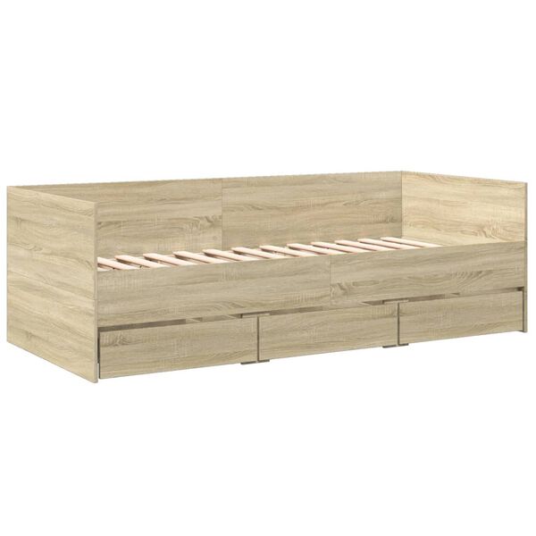 vidaXL daybed med skuffer uden madras 100x200 cm sonoma-eg