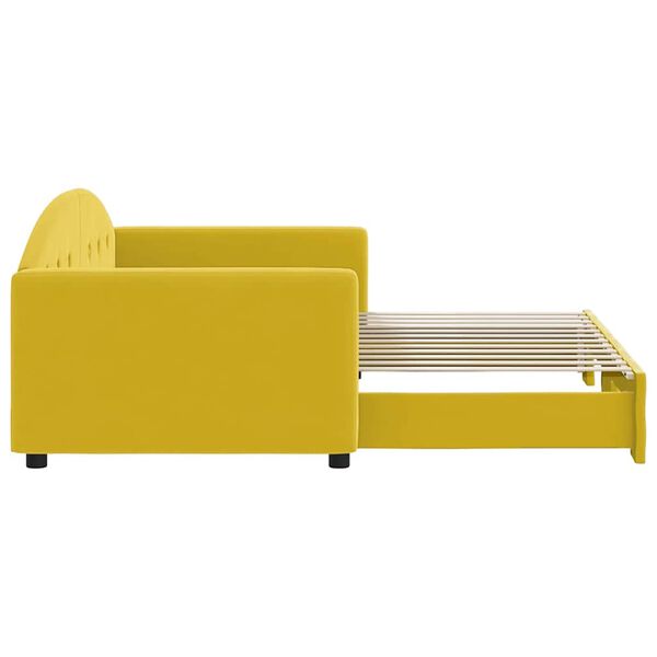 vidaXL daybed med udtr&aelig;k 90x200 cm velour gul