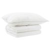 vidaXL Dyne- og puddes&aelig;t 2 pcs 135x200 cm Sommer 140 GSM Uld Hvid