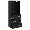 vidaXL Highboard Sort eg 69,5 x 32,5 x 180 cm Konstrueret tr&aelig;