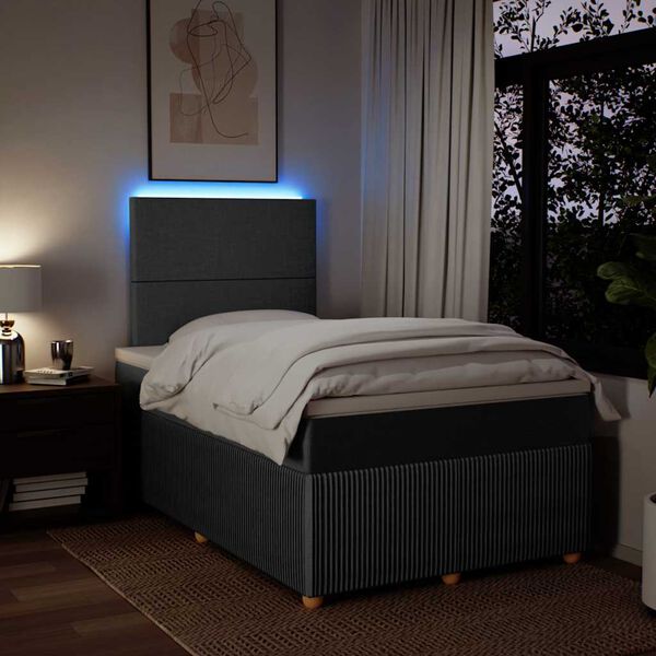 vidaXL kontinentalseng med madras 120x190 cm stof m&oslash;rkegr&aring;