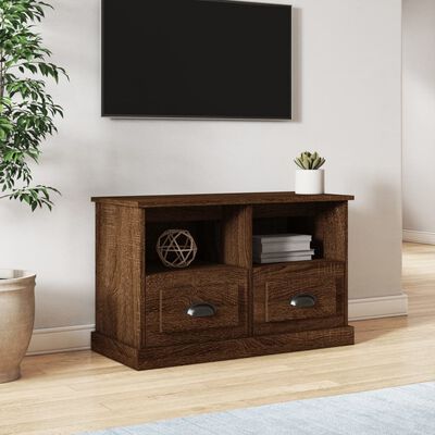 vidaXL tv-bord 80x35x50 cm konstrueret træ brun egetræsfarve