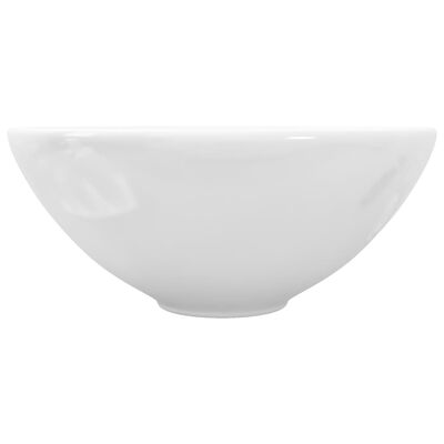 vidaXL keramisk badeværelsesvask hvid rund