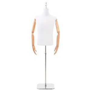 vidaXL Justerbar mannequin 170-218 cm med base Mand PP Hvid