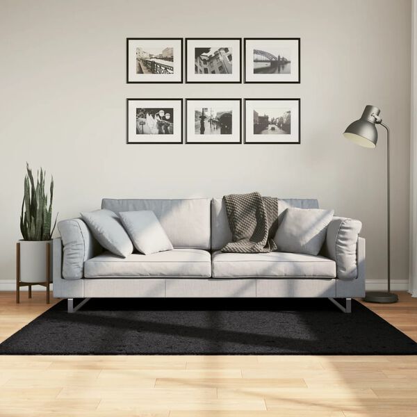 vidaXL gulvt&aelig;ppe OVIEDO 120x170 cm kort luv sort