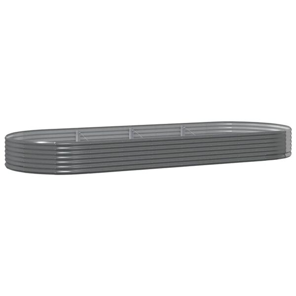 vidaXL plantekasse 373x140x36 cm galvaniseret stål grå