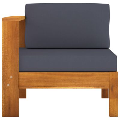 vidaXL midterdel til sofa med 1 armlæn massivt akacietræ mørkegrå