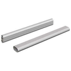 vidaXL Skab Stang 2 stk. S&oslash;lv 264 x 15 x 29 mm Aluminiumlegering