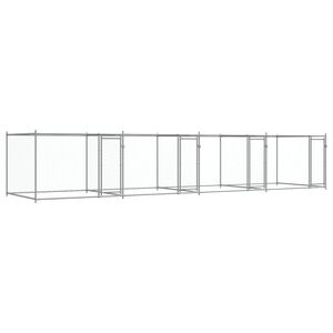 vidaXL hundeg&aring;rd med l&aring;ger 8x2x1,5 m galvaniseret st&aring;l gr&aring;