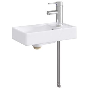 vidaXL Vask med vandhane og afl&oslash;b Krom 40,5 x 22,5 x 11,5 cm Keramik