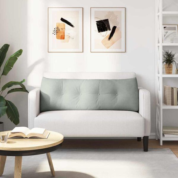 vidaXL Rygpude Lysegr&aring; 140 x 24 x 50 cm Fl&oslash;jl