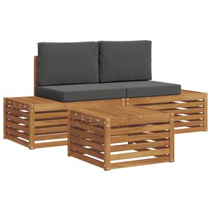 vidaXL Udend&oslash;rs sofagruppe Naturlig og Antracit 59 x 59 x 37 cm