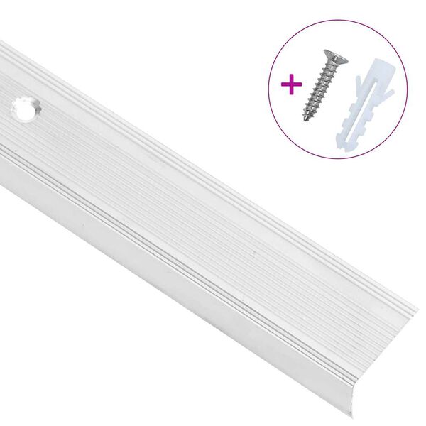 vidaXL trappelister 5 stk. L-facon 90 cm aluminium s&oslash;lvfarvet