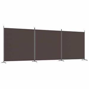 vidaXL 3-panels rumdeler 525x180 cm stof brun