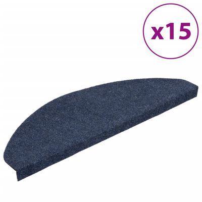 vidaXL trappemåtter 15 stk. 65x22,5x3,5 cm selvklæbende blå