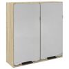 vidaXL skab med spejl 64,5x20x66,5 cm konstrueret tr&aelig; sonoma-eg