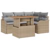 vidaXL Havesofa Sæt med opbevaring 5 pcs Beige Poly rattan