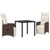 vidaXL Have Spisebordss&aelig;t 3 stk. Brun polyrattan