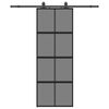 vidaXL skyded&oslash;r med hardwares&aelig;t 76x205 cm h&aelig;rdet glas sort