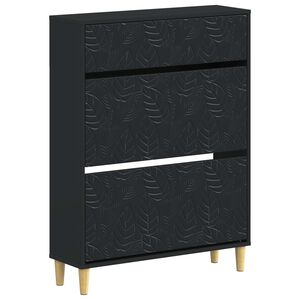 vidaXL Sko skab DELFT 78 x 24 x 103 cm Konstrueret tr&aelig; Sort