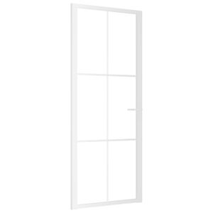 vidaxL d&oslash;r 83x201,5 cm sikkerhedsglas og aluminium hvid