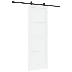 vidaXL Skyded&oslash;r Hvid og sort 83 x 232 cm Massivt fyrretr&aelig;