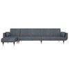 vidaXL L-formet sovesofa 275x140x70 cm velour m&oslash;rkegr&aring;