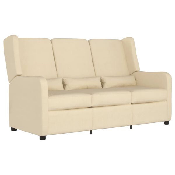 vidaXL 3-personers l&aelig;nestol stof cremefarvet