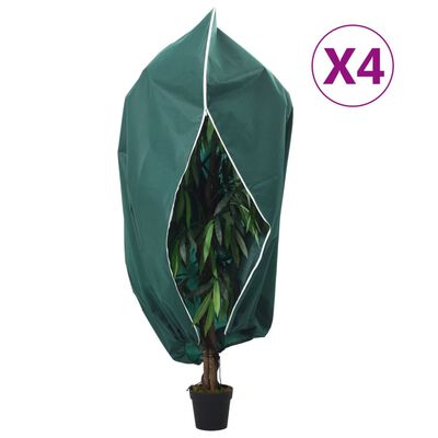 vidaXL plantebeskyttelse med lynlås 4 stk. 70 g/m² 1x1,55 m
