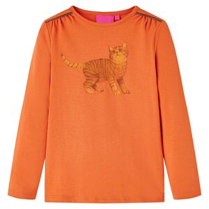 Lang&aelig;rmet T-shirt til b&oslash;rn str. 92 cm orange
