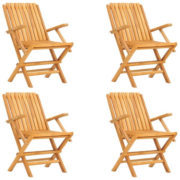 vidaXL spisebordss&aelig;t til haven 5 dele massivt teaktr&aelig;