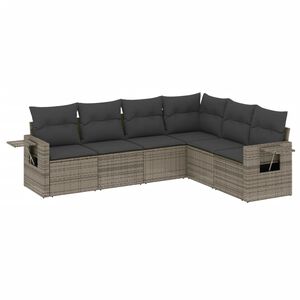 vidaXL sofas&aelig;t til haven 6 dele med hynder polyrattan gr&aring;