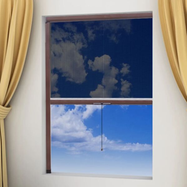 Brunt rullegardin insektnet til vinduer 60 x 150 cm