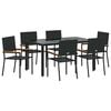 vidaXL Have Spisebordss&aelig;t 7 stk. Sort polyrattan