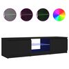 vidaXL tv-bord med LED-lys 140x40x36 cm sort