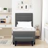 vidaXL Box spring seng med madras M&oslash;rkegr&aring; 90 x 200 cm Stof