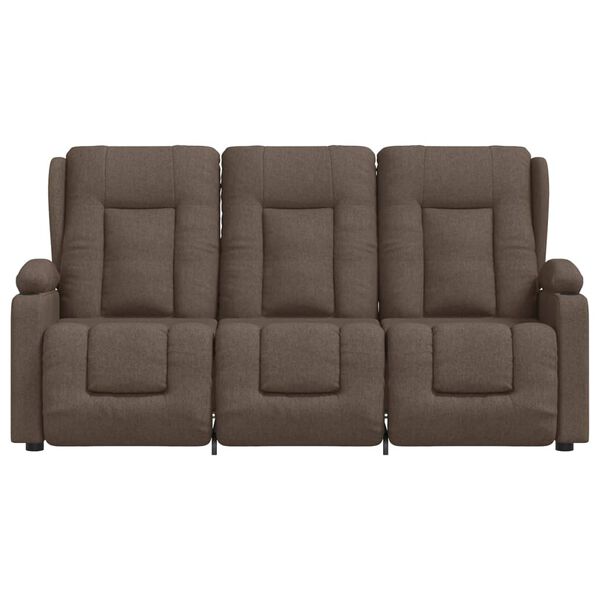 vidaXL 3-personers massagestol med kopholdere stof gr&aring;brun