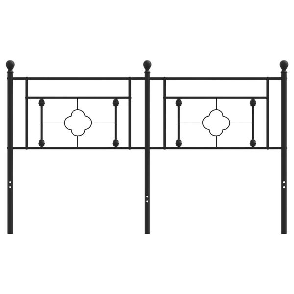vidaXL sengegavl 160 cm metal sort