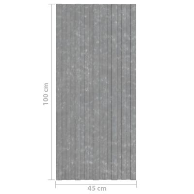 vidaXL tagplader 12 stk. 100x45 cm galvaniseret stål sølvfarvet
