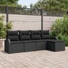 vidaXL Havesofa S&aelig;t 5 pcs Sort polyrattan