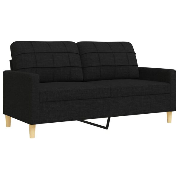 vidaXL sofasæt 2 dele med pyntepuder stof sort