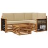 vidaXL Udend&oslash;rs sofagruppe 5 stk. Naturlig og Beige Polyester